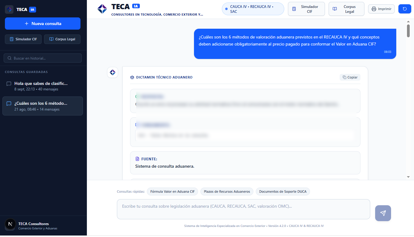TECA Bot IA Interface